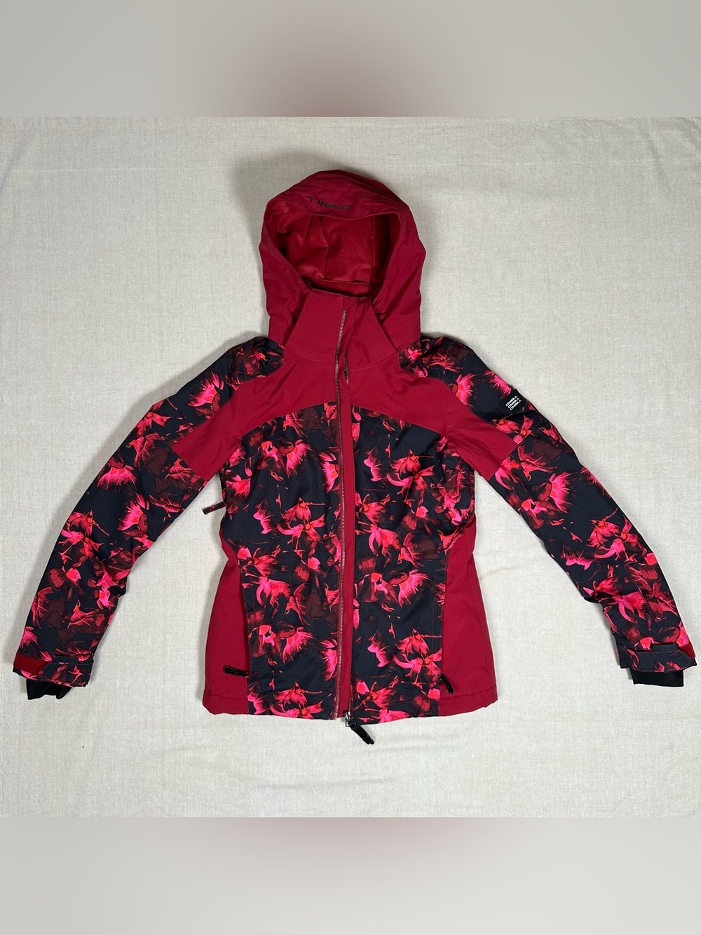 O’Neill Wavelite Ski Snowboard Jacket Womens XS Red Pink Black Floral 10K - Picture 4 of 16